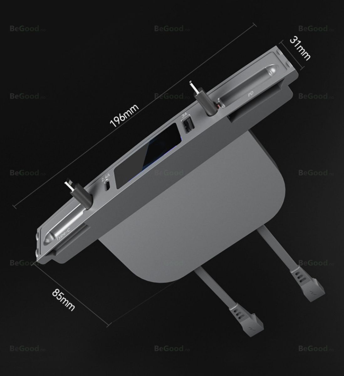USB Hub Bar - Tesla Model 3 & Y - Uttrekkbare ladekabler