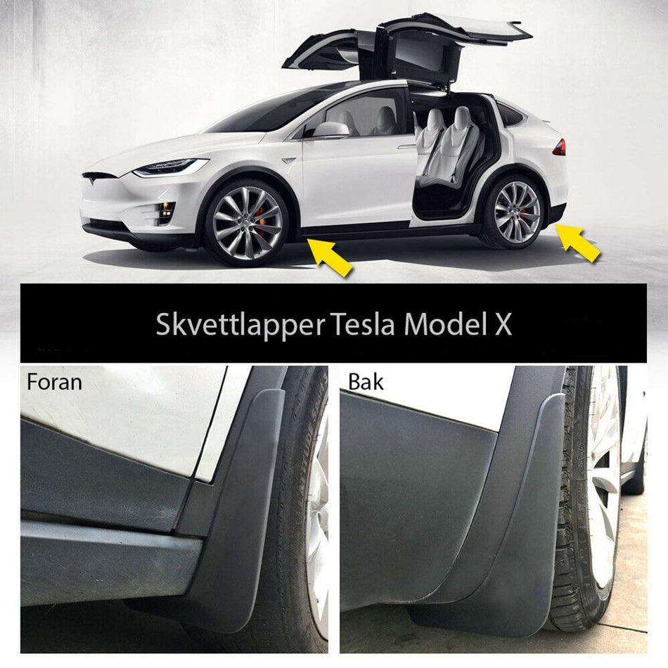 Skvettlapper Mud Flaps Tesla Model X 2016-2020