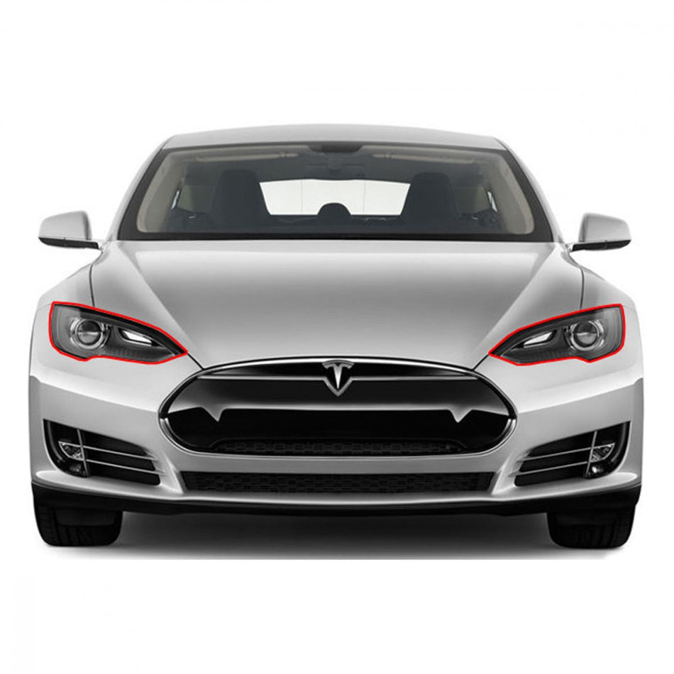 Tesla Model S 2012-> Lyktbeskytter Folie