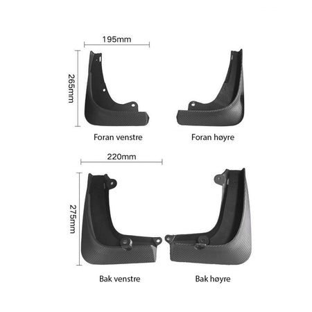 Skvettlapper Mud Flaps Tesla Model S - 2012-2020